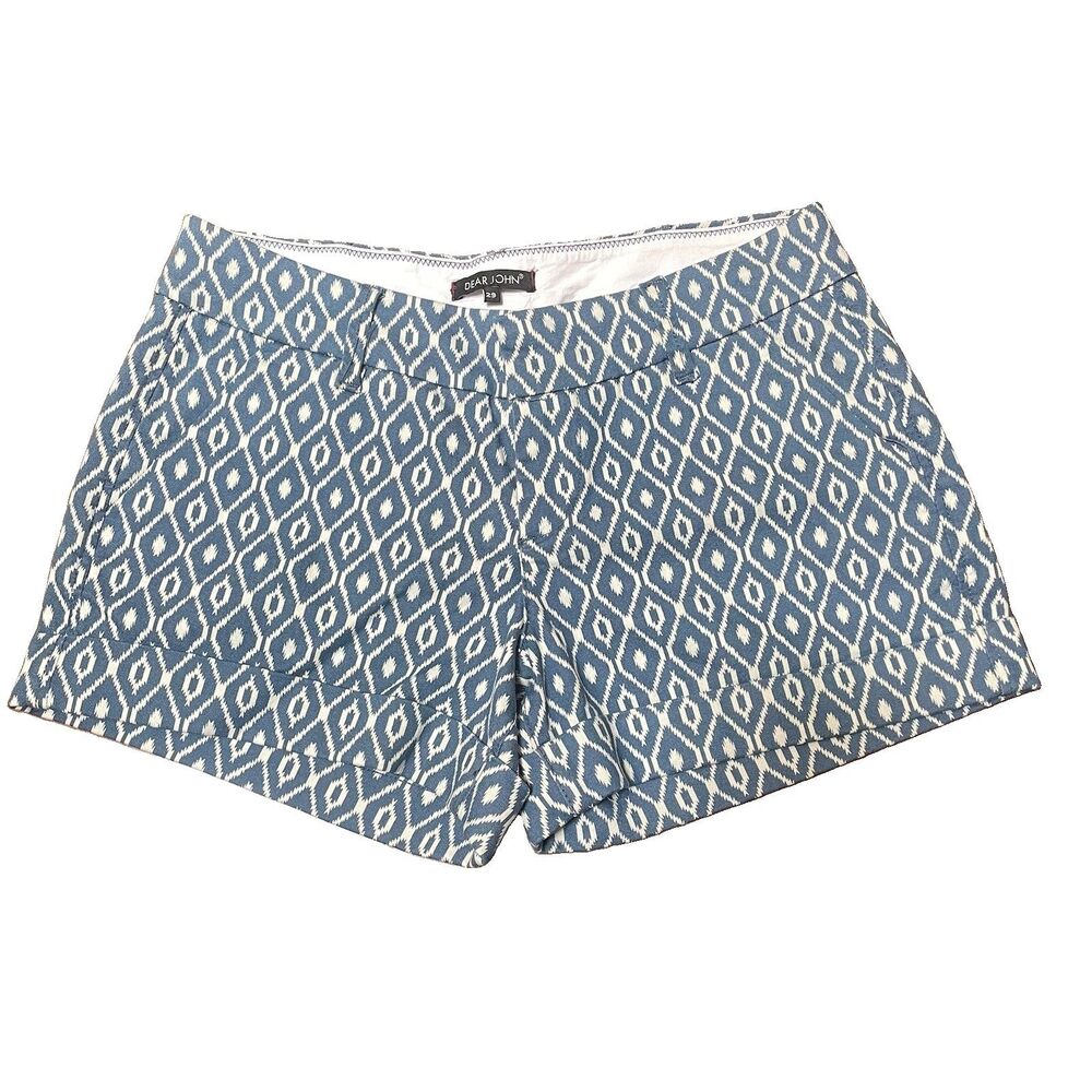 Dear John Shorts 29 Blue Coastal Casual Beach Clean Girl Summer Aztec, Western